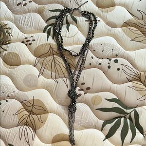 Express Long Silver Knotted Necklace